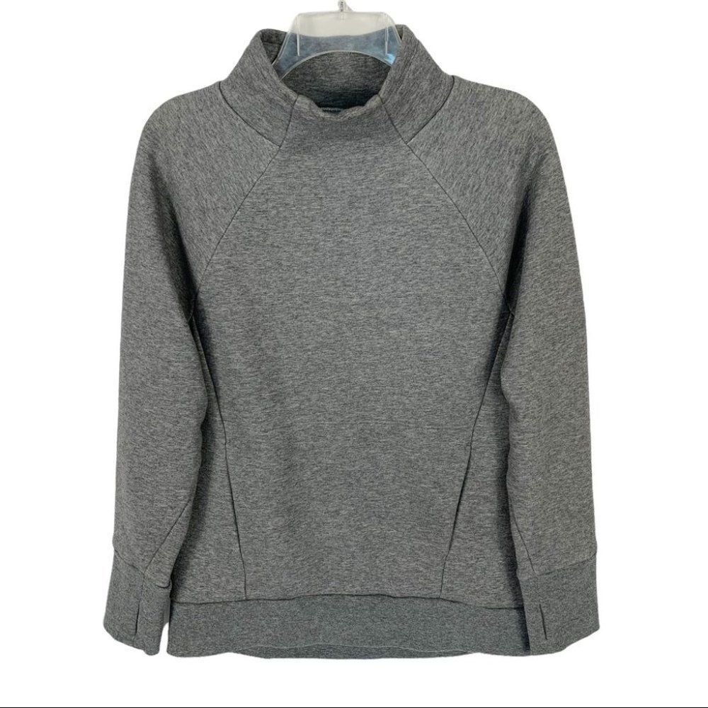 Fabletics Zaylee Gray Funnel Neck Long Sleeve Activewear Sweatshirt Women Small